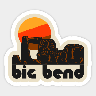 Retro Big Bend ))(( Tourist Souvenir National Park Design Sticker